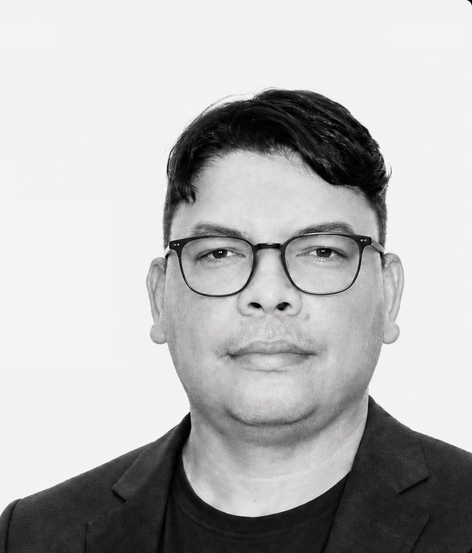 Black and white portrait of Franklyn Jose Vasquez Marin